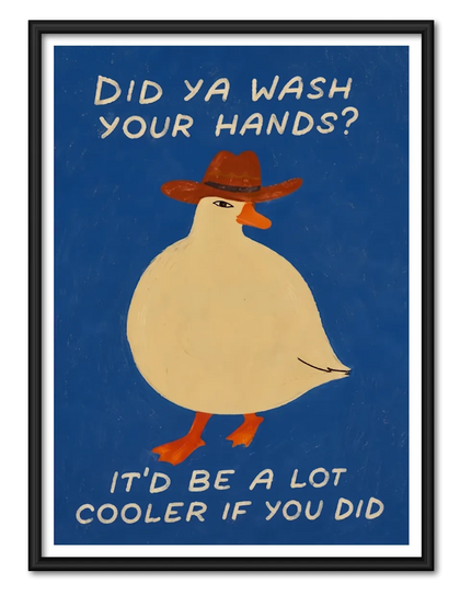 Wash Your Hands Cowboy Duck Wall Art