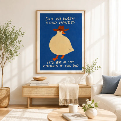 Wash Your Hands Cowboy Duck Wall Art 2