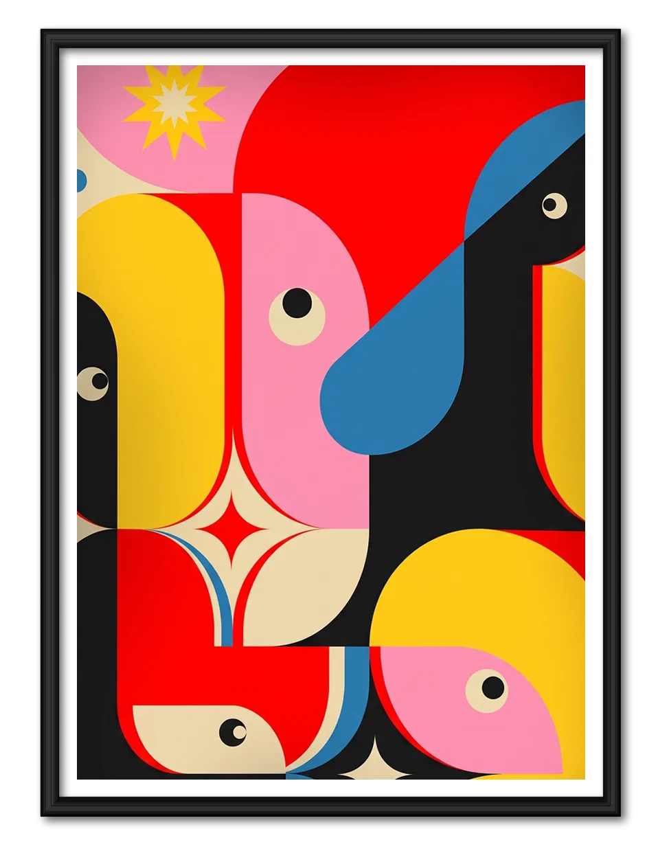 Colorful Abstract Birds Wall Art 1