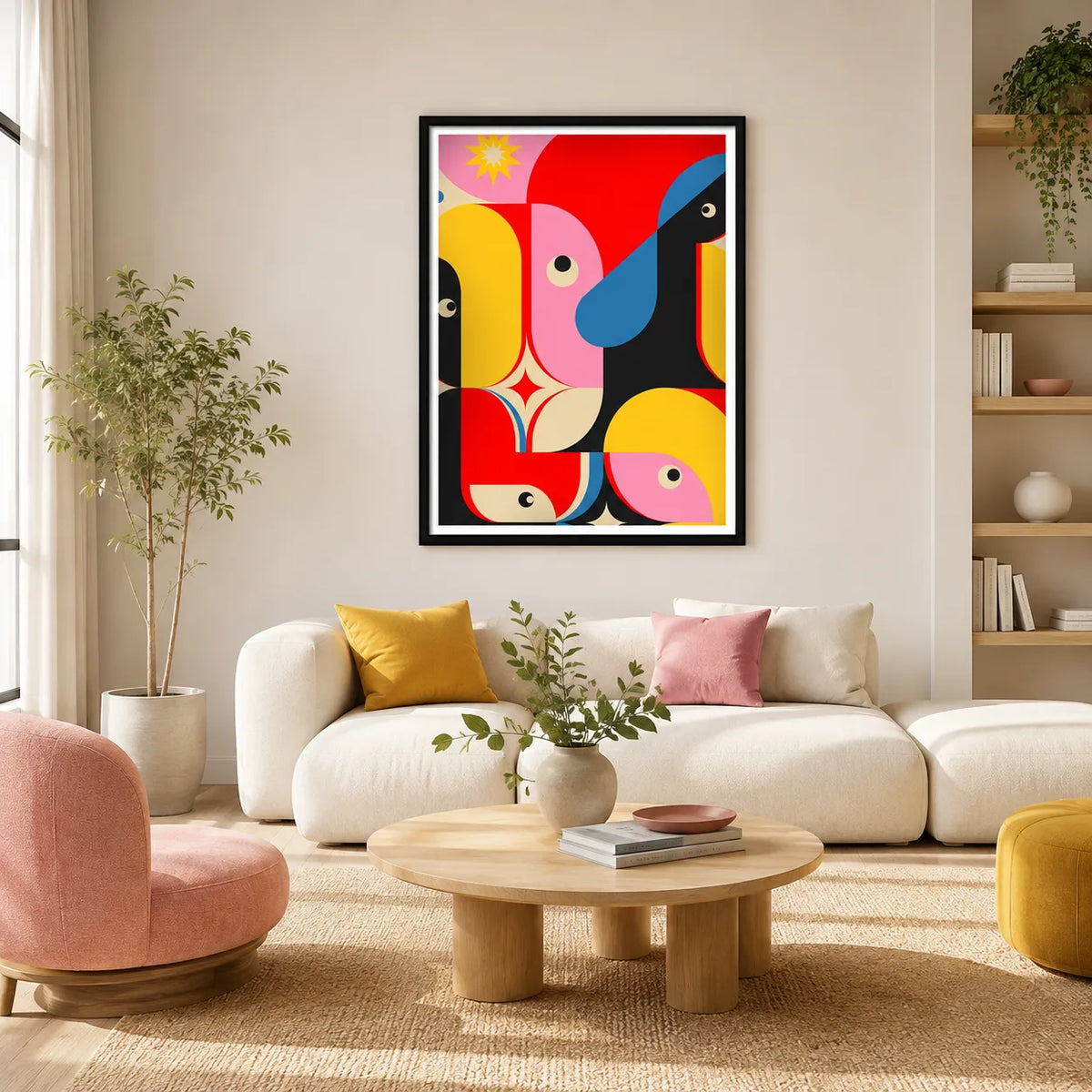 Colorful Abstract Birds Wall Art 2