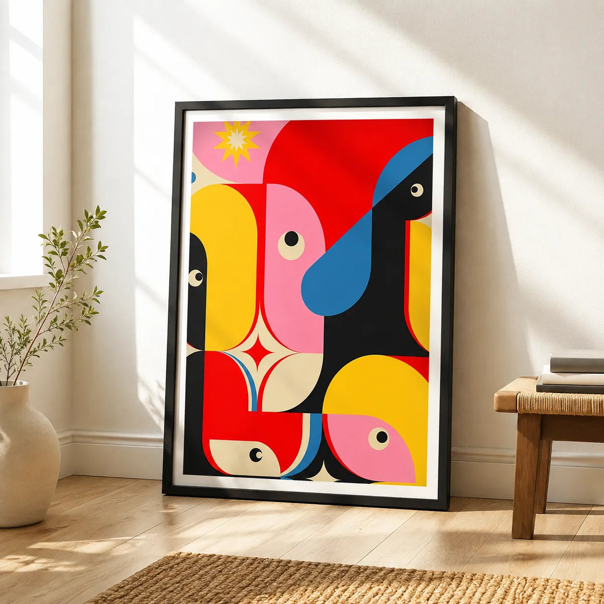 Colorful Abstract Birds Wall Art 4