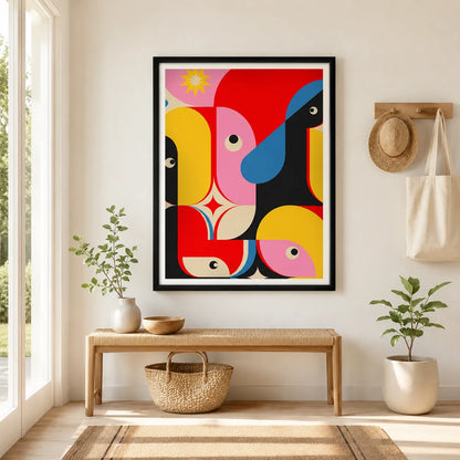 Colorful Abstract Birds Wall Art 7