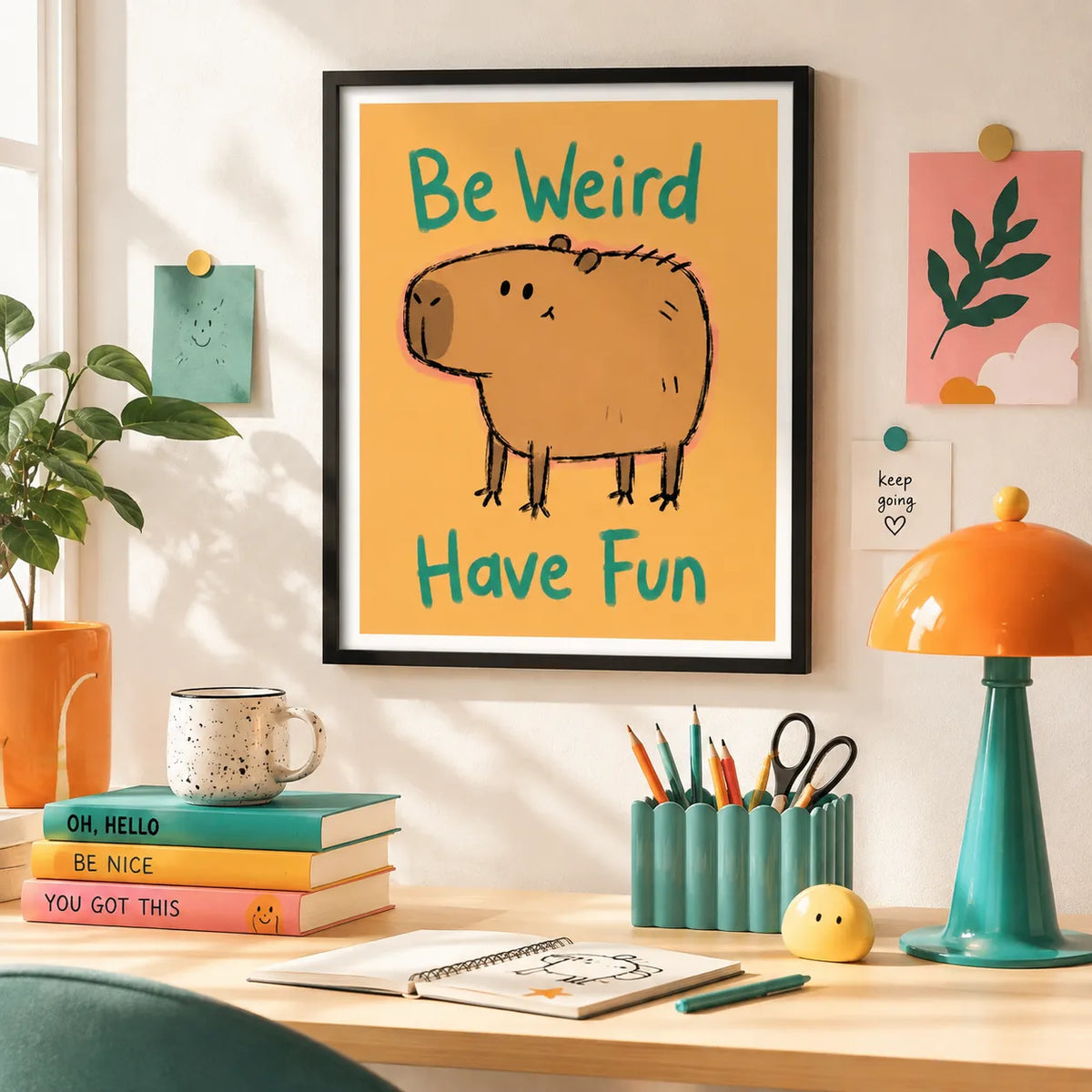 Be Weird Have Fun Capybara Wall Art 2