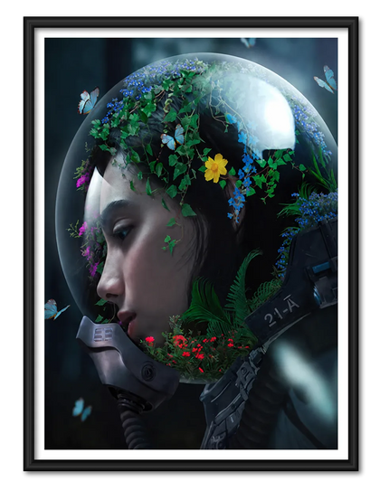 Floral Astronaut Dreamscape Wall Art