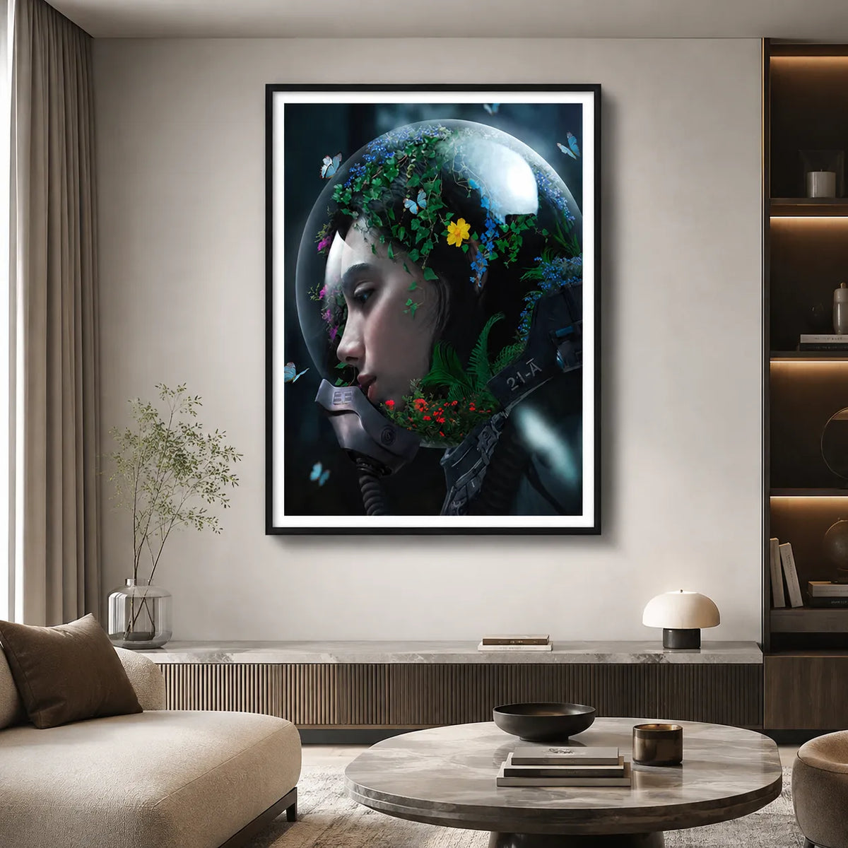 Floral Astronaut Dreamscape Wall Art 2