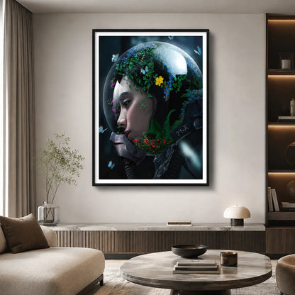 Floral Astronaut Dreamscape Wall Art 2
