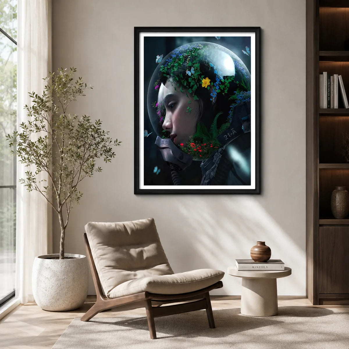 Floral Astronaut Dreamscape Wall Art 3