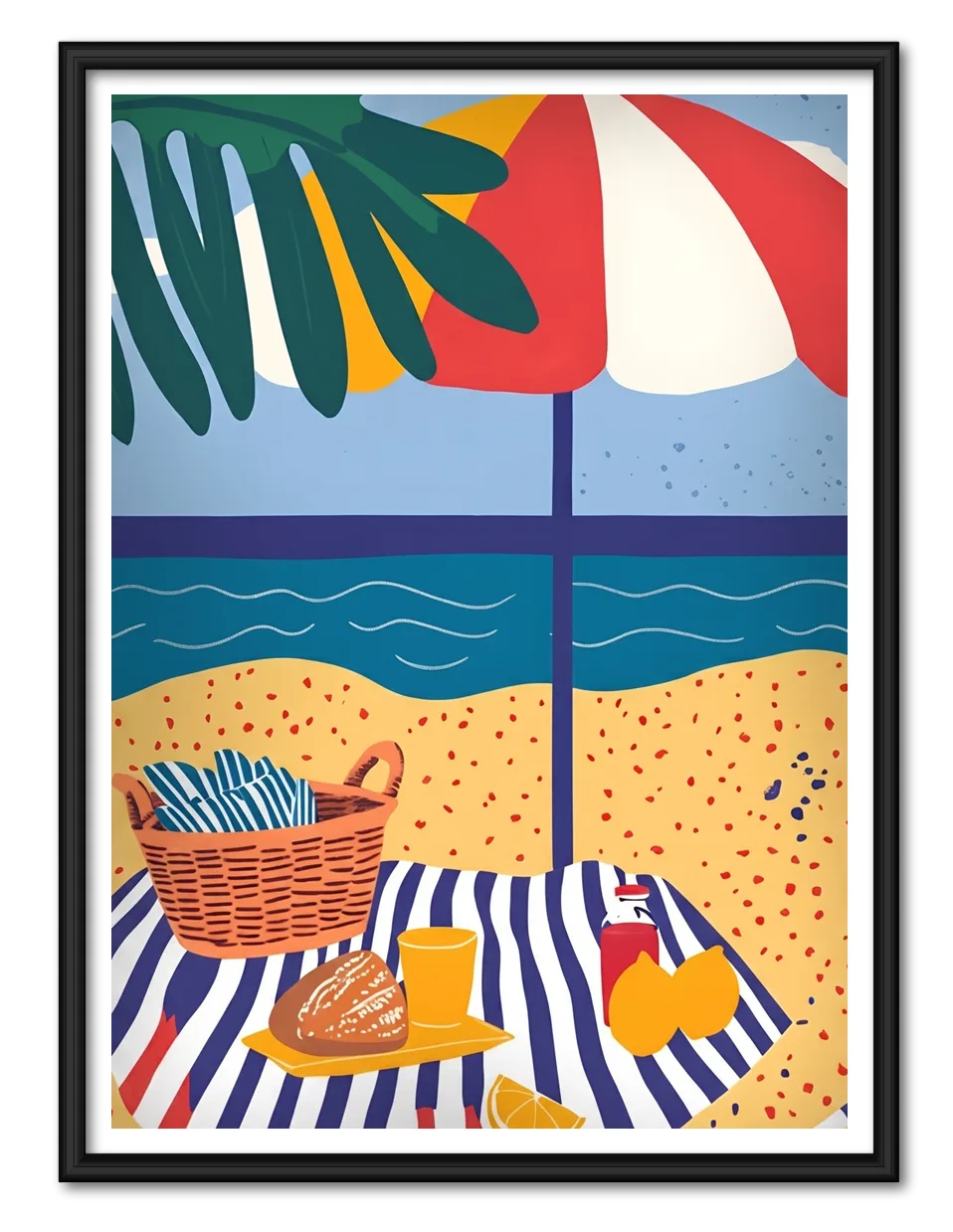 Colorful Beach Picnic Wall Art 1