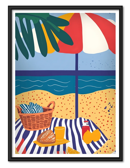 Colorful Beach Picnic Wall Art 1