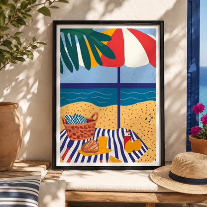 Colorful Beach Picnic Wall Art 2