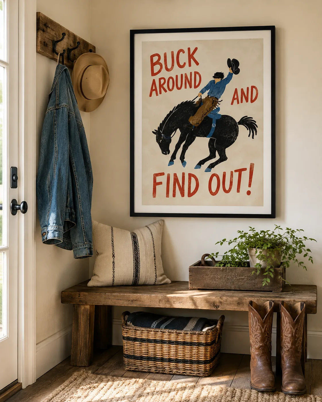 Buck Around and Find Out Cowboy Wall Art 6