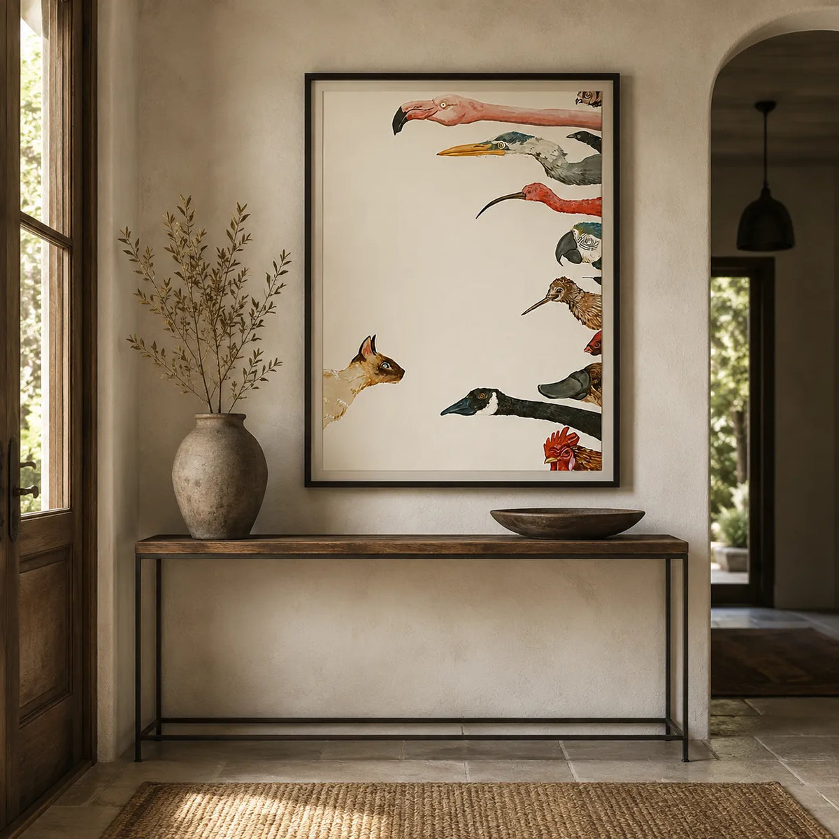 Curious Cat and Birds Wall Art 5