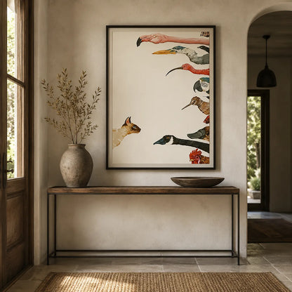 Curious Cat and Birds Wall Art 5