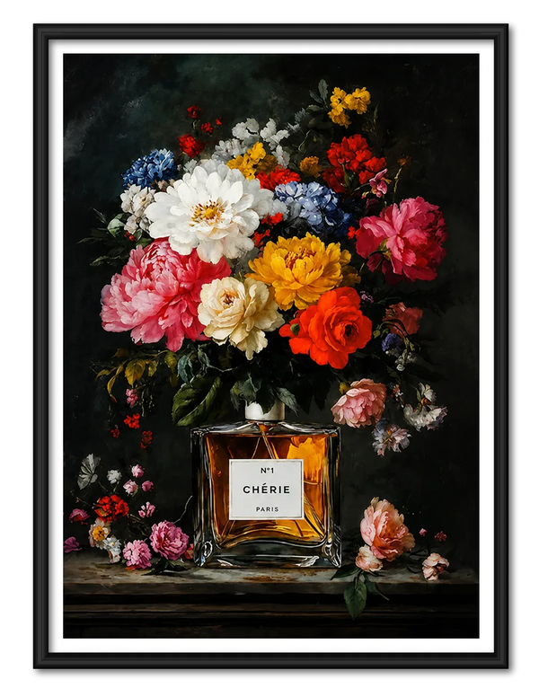 Floral Perfume Bottle Still Life Wall Art