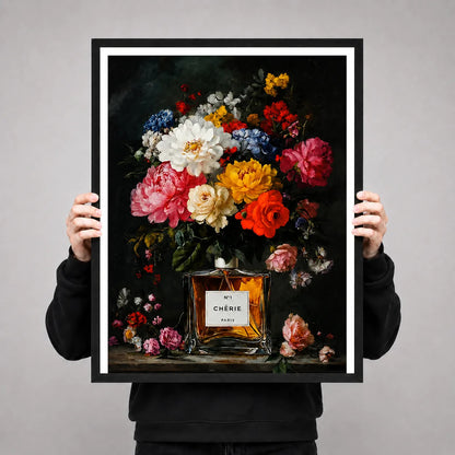 Floral Perfume Bottle Still Life Wall Art 3