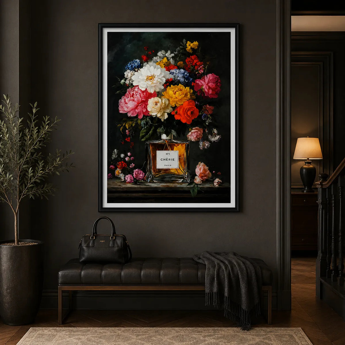 Floral Perfume Bottle Still Life Wall Art 5