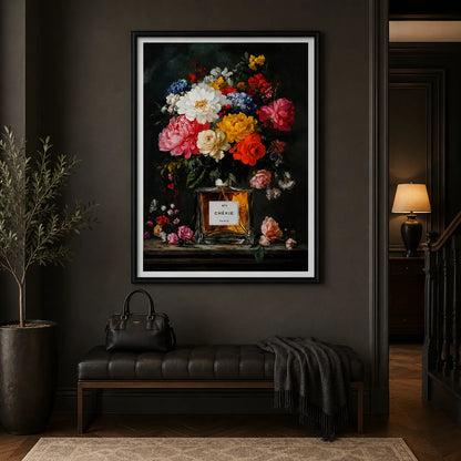 Floral Perfume Bottle Still Life Wall Art 5