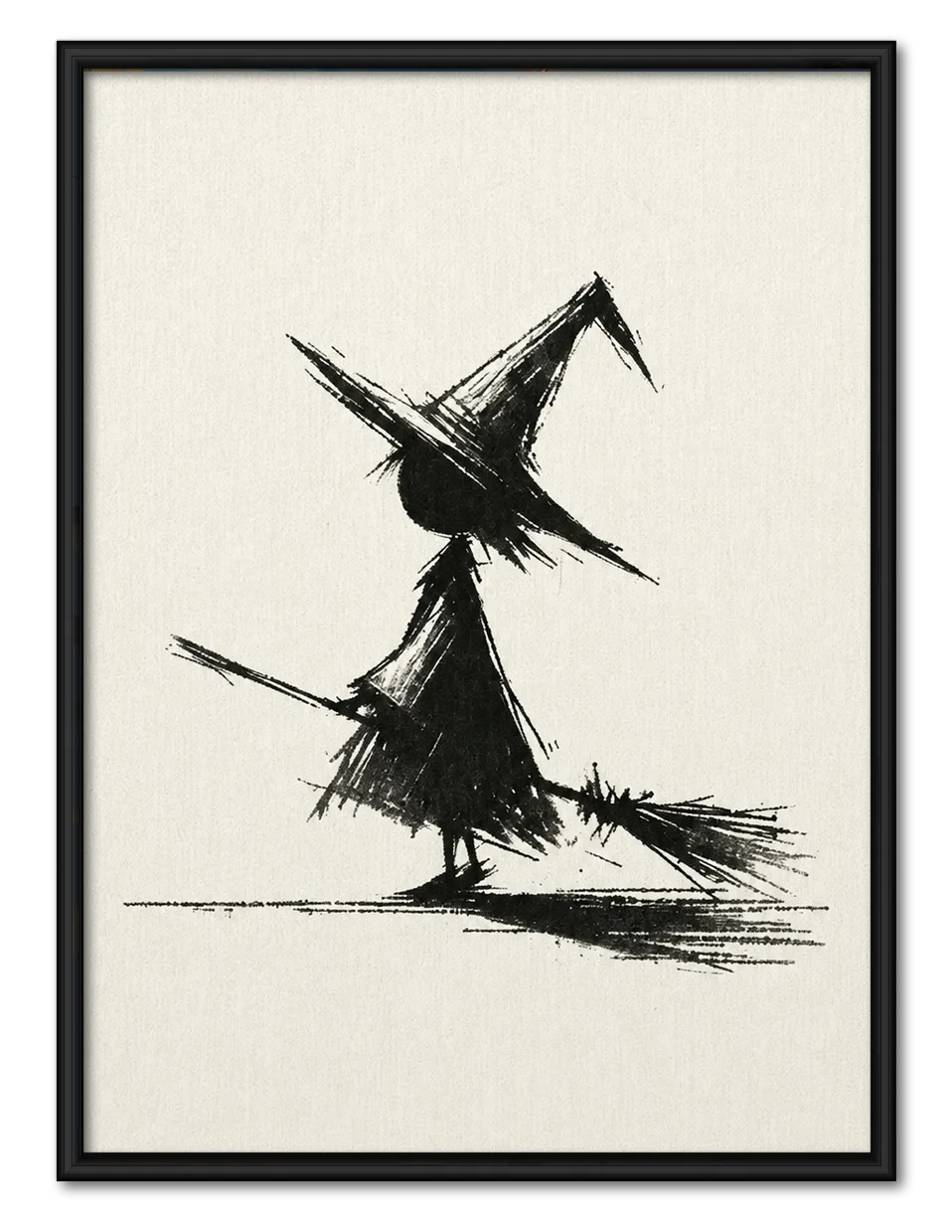 Minimal Witch Sketch Wall Art 1