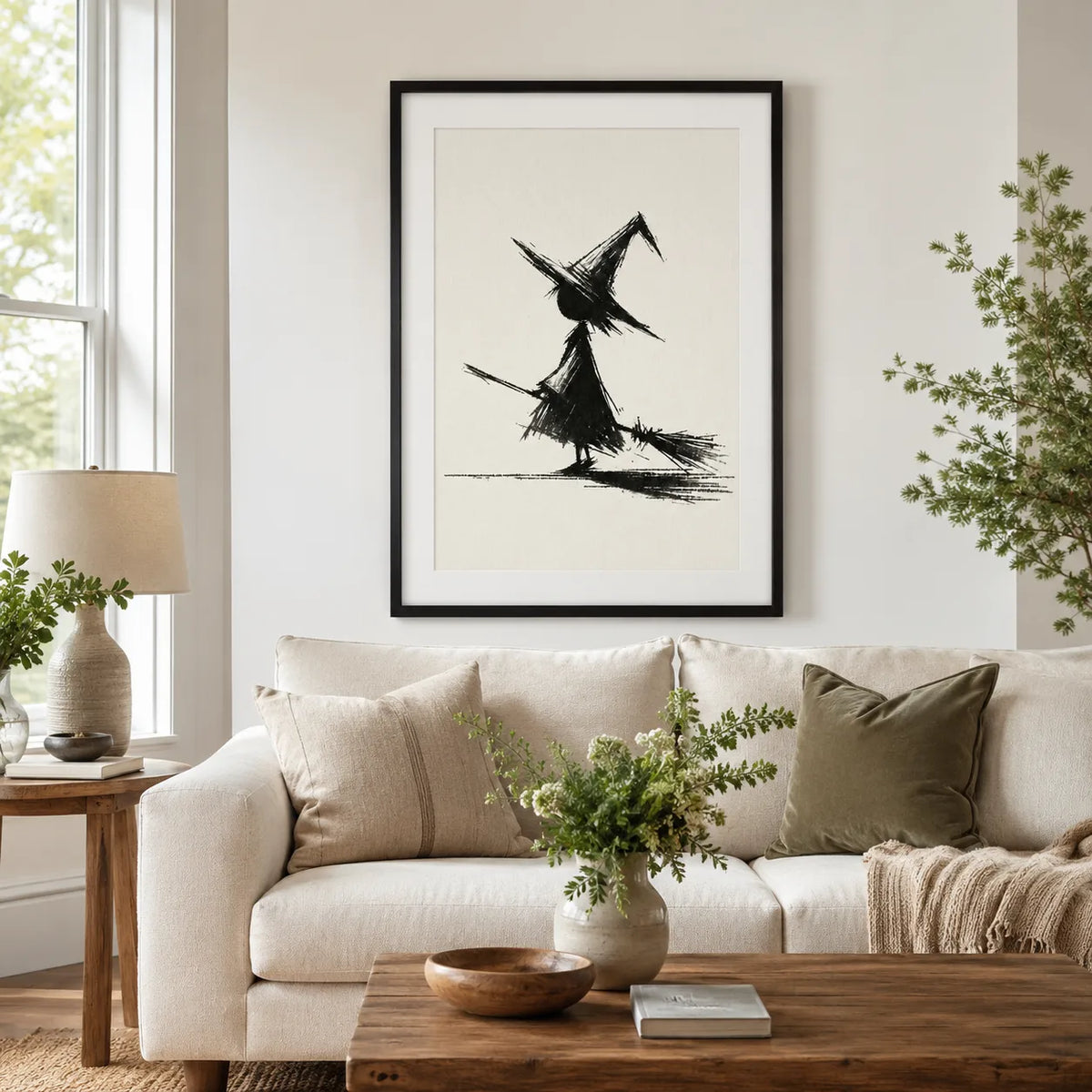 Minimal Witch Sketch Wall Art 2