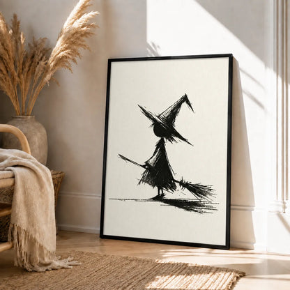 Minimal Witch Sketch Wall Art 4