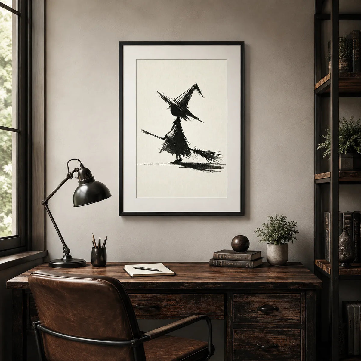 Minimal Witch Sketch Wall Art 6