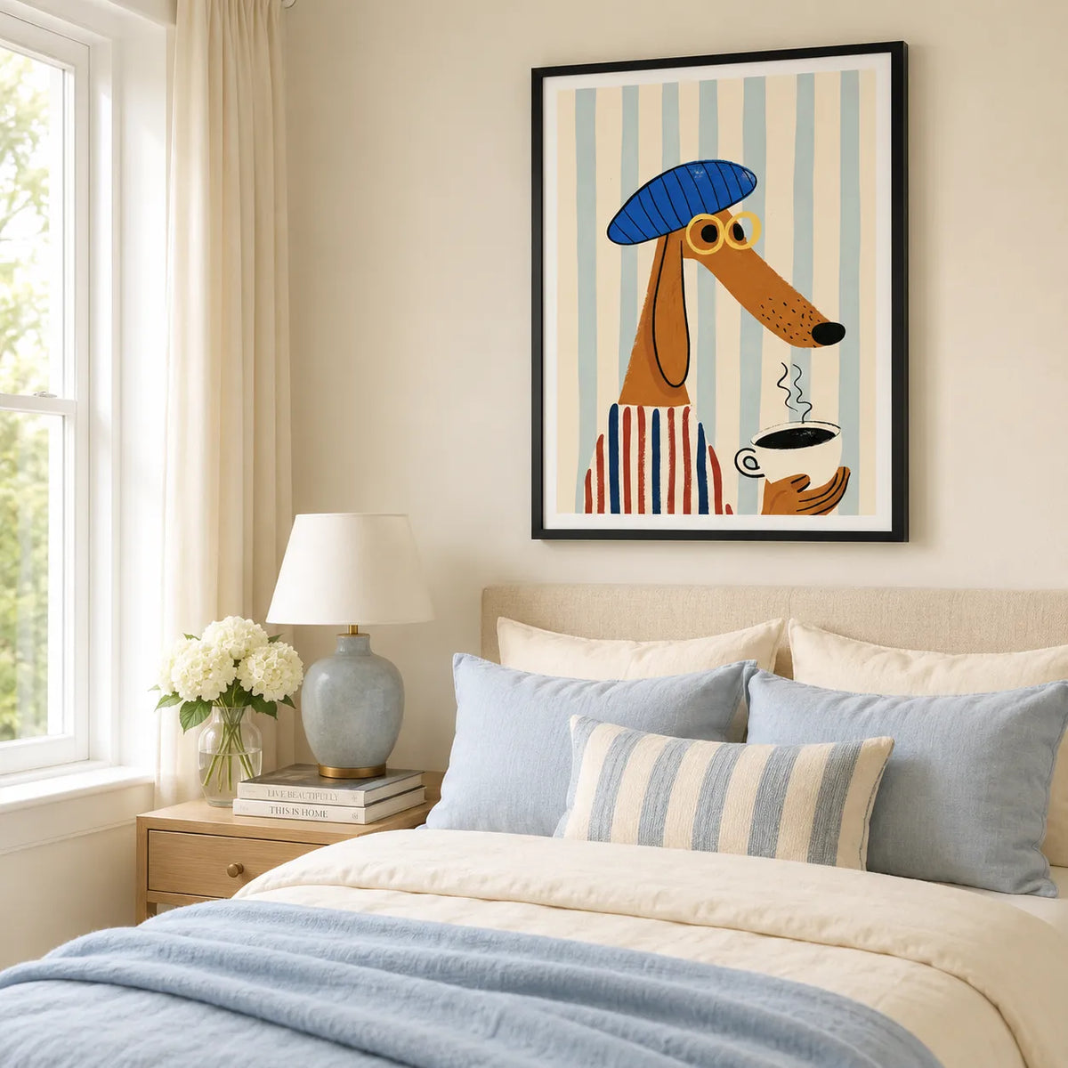 Coffee Dog Beret Wall Art 7
