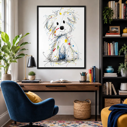 Colorful Sketch Dog Wall Art 2