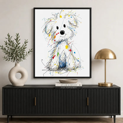 Colorful Sketch Dog Wall Art 3