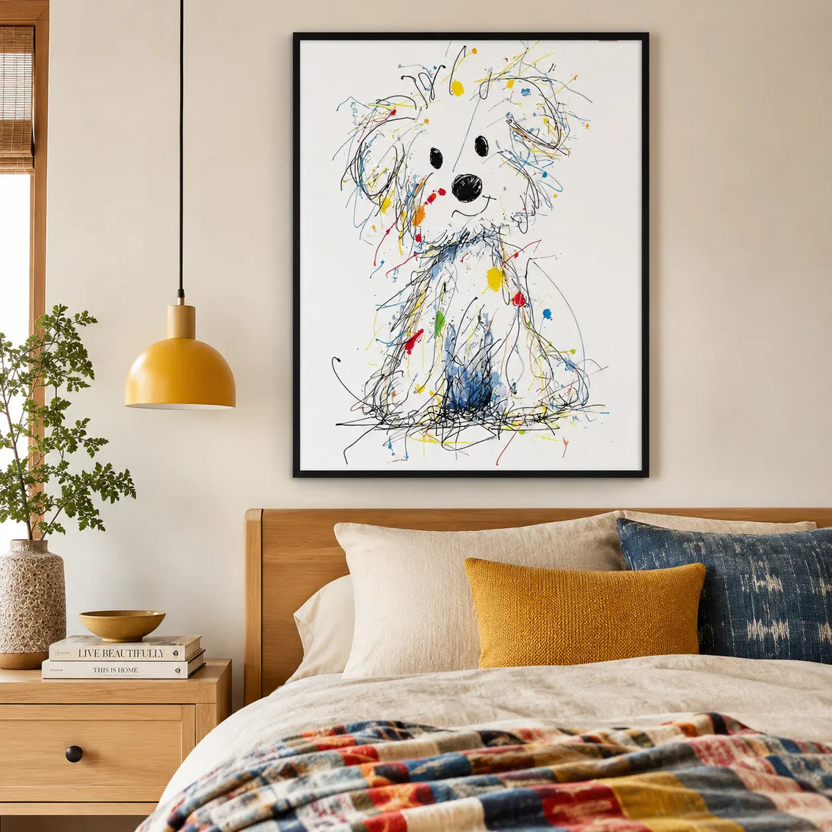 Colorful Sketch Dog Wall Art 4