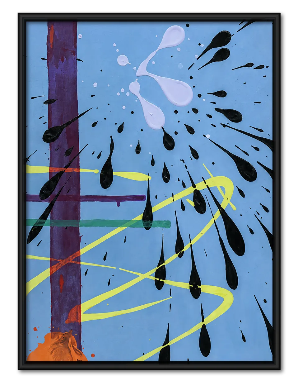 Blue Splash Abstract Wall Art 1