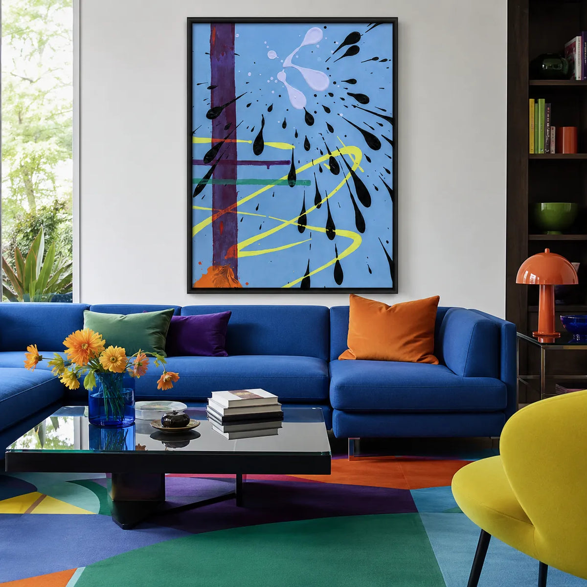 Blue Splash Abstract Wall Art 2