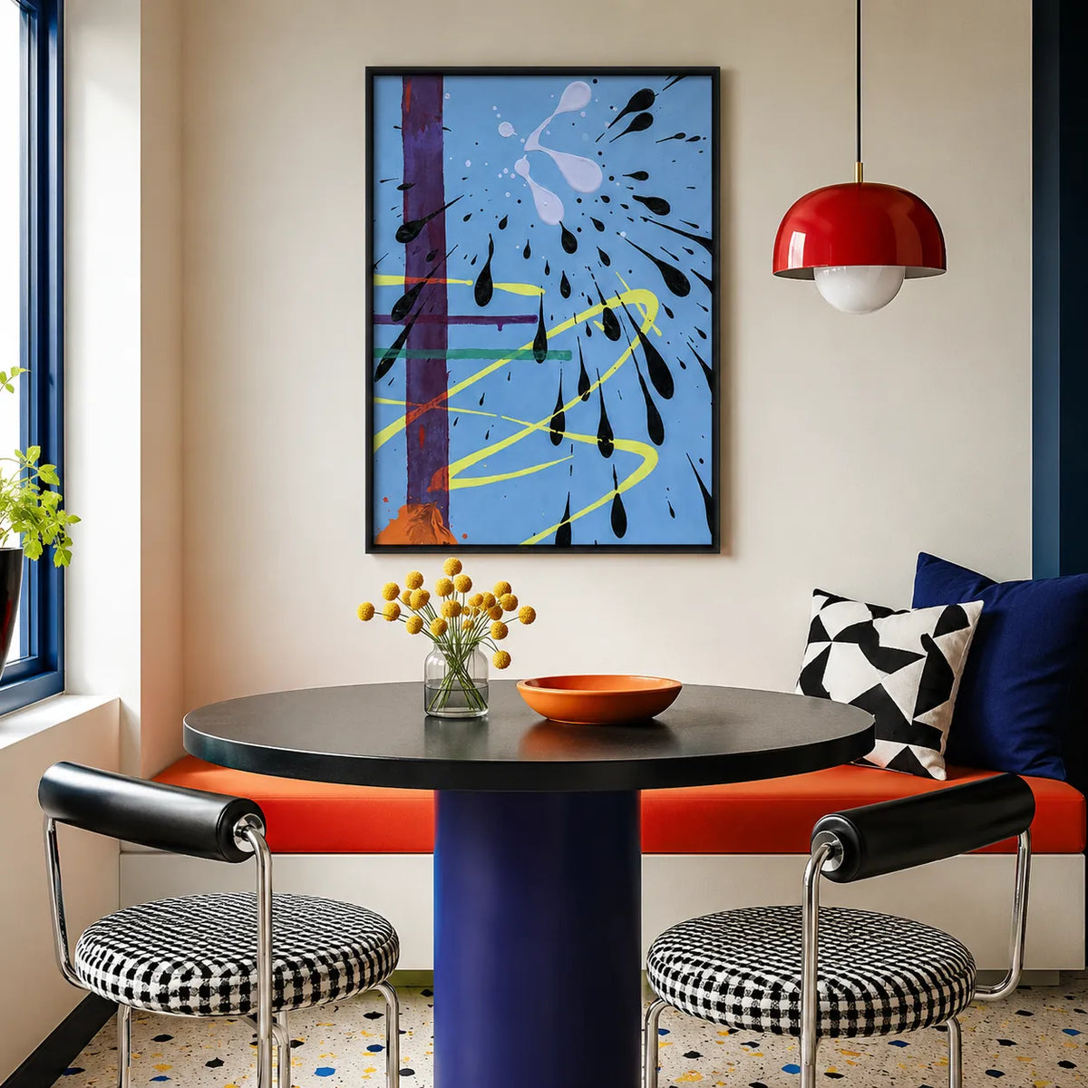 Blue Splash Abstract Wall Art 3