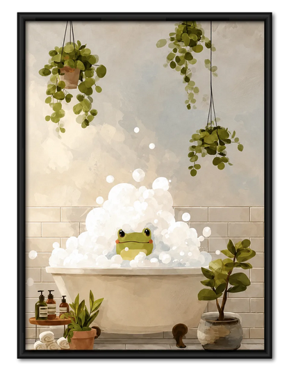 Bubble Bath Frog Wall Art 1