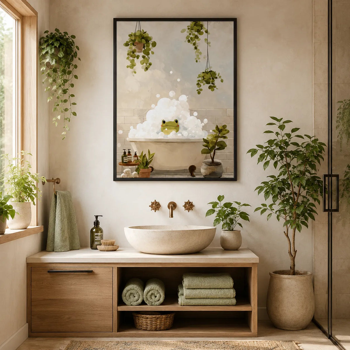 Bubble Bath Frog Wall Art 2