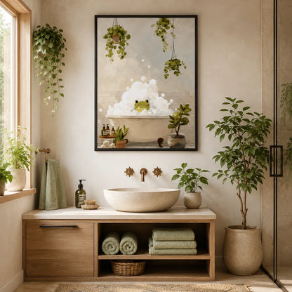 Bubble Bath Frog Wall Art 2