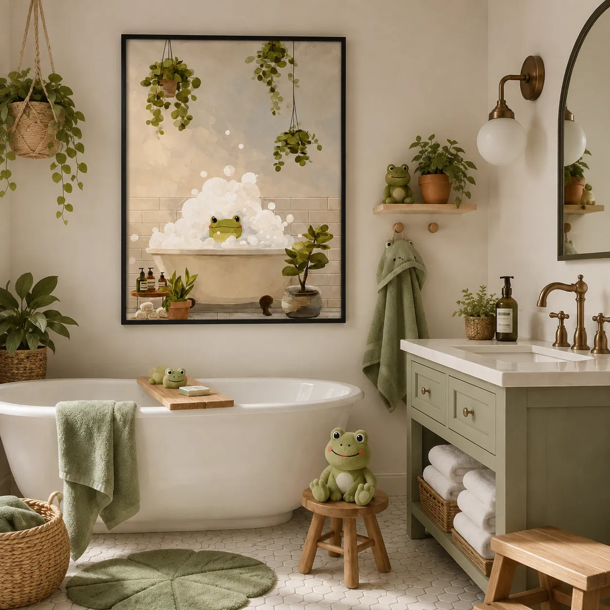 Bubble Bath Frog Wall Art 3