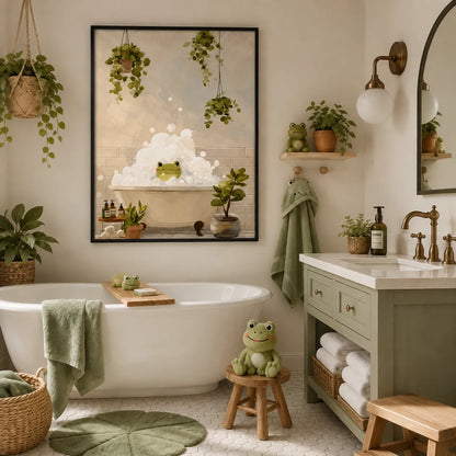 Bubble Bath Frog Wall Art 3