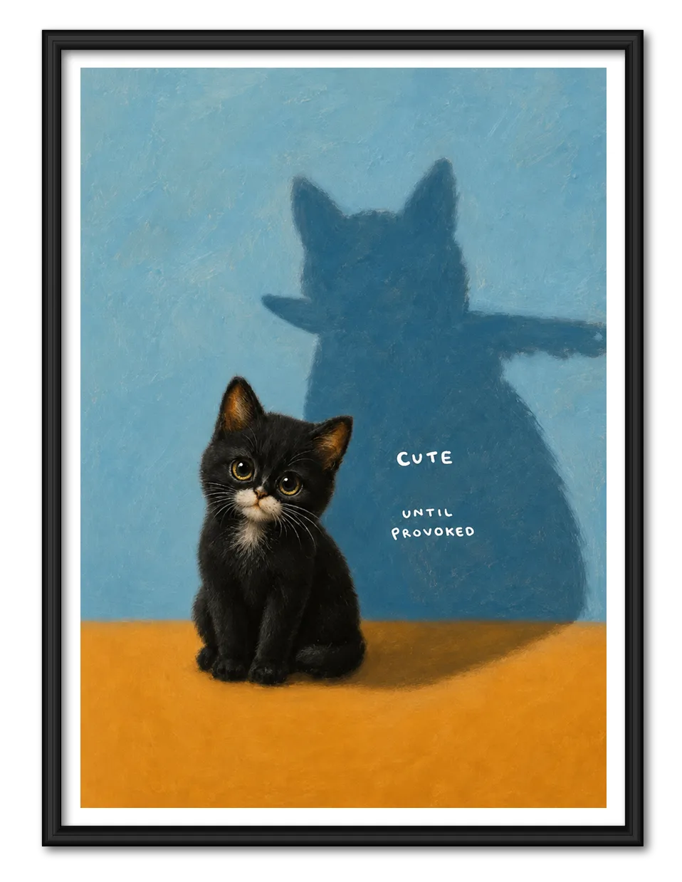 Cute Until Provoked Black Cat Wall Art 1