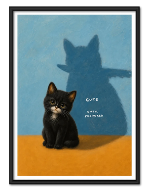 Cute Until Provoked Black Cat Wall Art