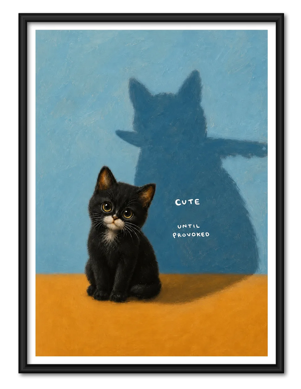 Cute Until Provoked Black Cat Wall Art