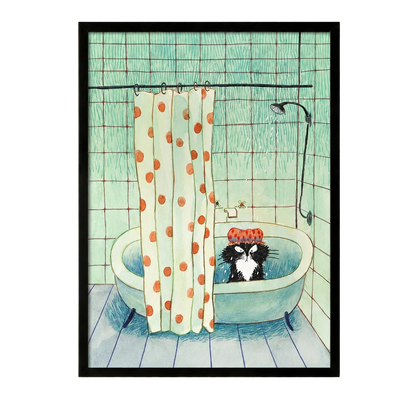 Grumpy Cat Bath Funny Bathroom Canvas Wall Art w4101