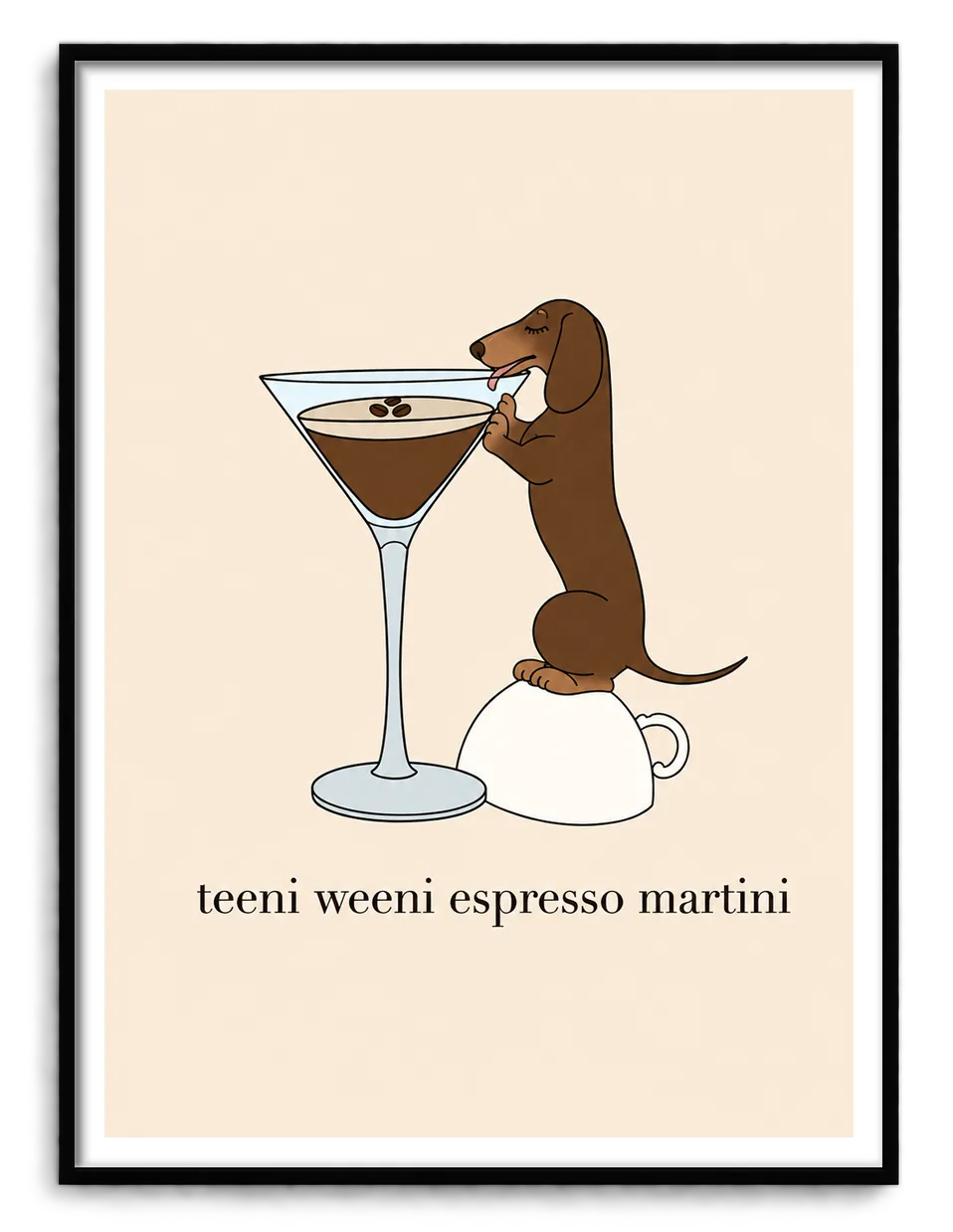 Teeni Weeni Espresso Martini Dog Wall Art 1