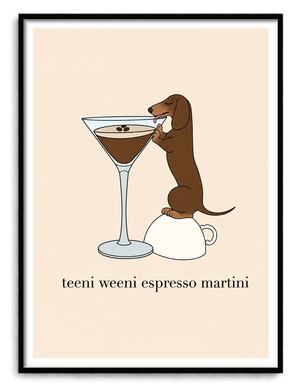 Teeni Weeni Espresso Martini Dog Wall Art