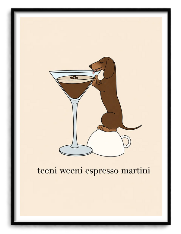 Teeni Weeni Espresso Martini Dog Wall Art