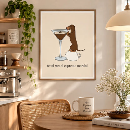 Teeni Weeni Espresso Martini Dog Wall Art 2