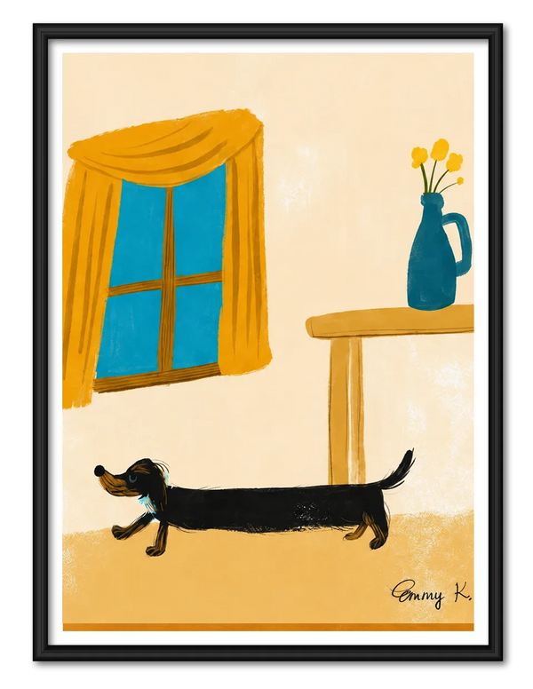 Long Dachshund Sunny Interior Wall Art