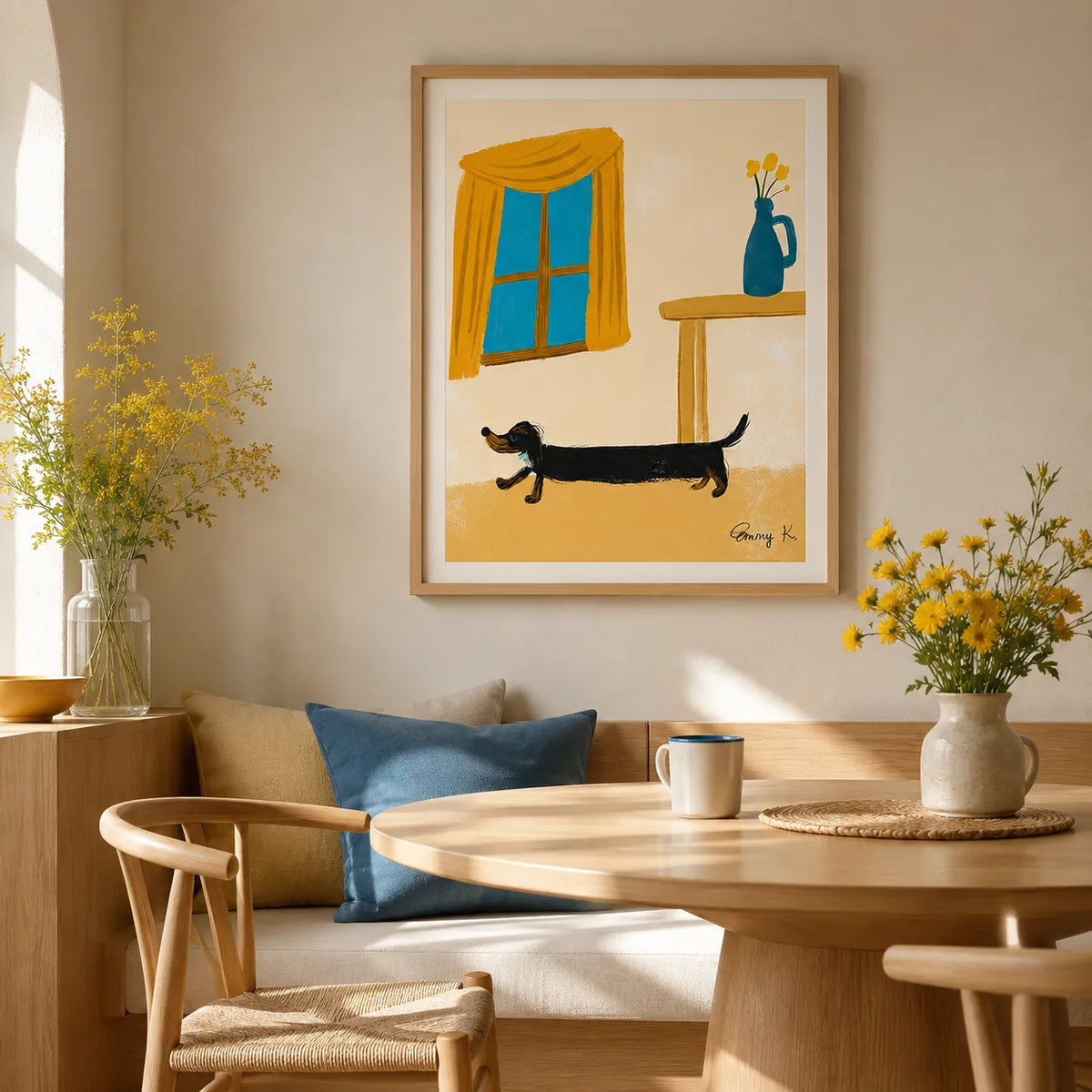 Long Dachshund Sunny Interior Wall Art 2
