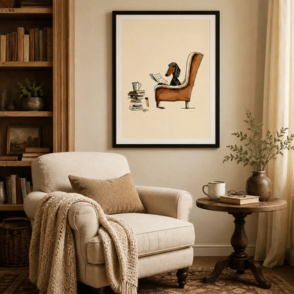 Reading Dachshund Cozy Chair Wall Art 3