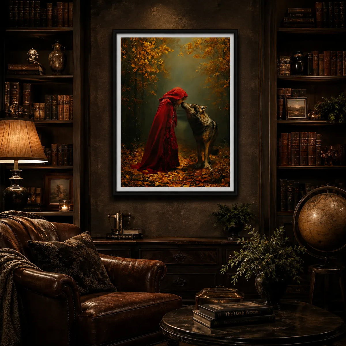 Red Hood and Wolf Forest Wall Art 2