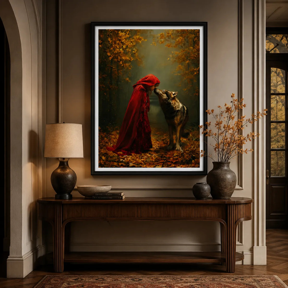Red Hood and Wolf Forest Wall Art 3